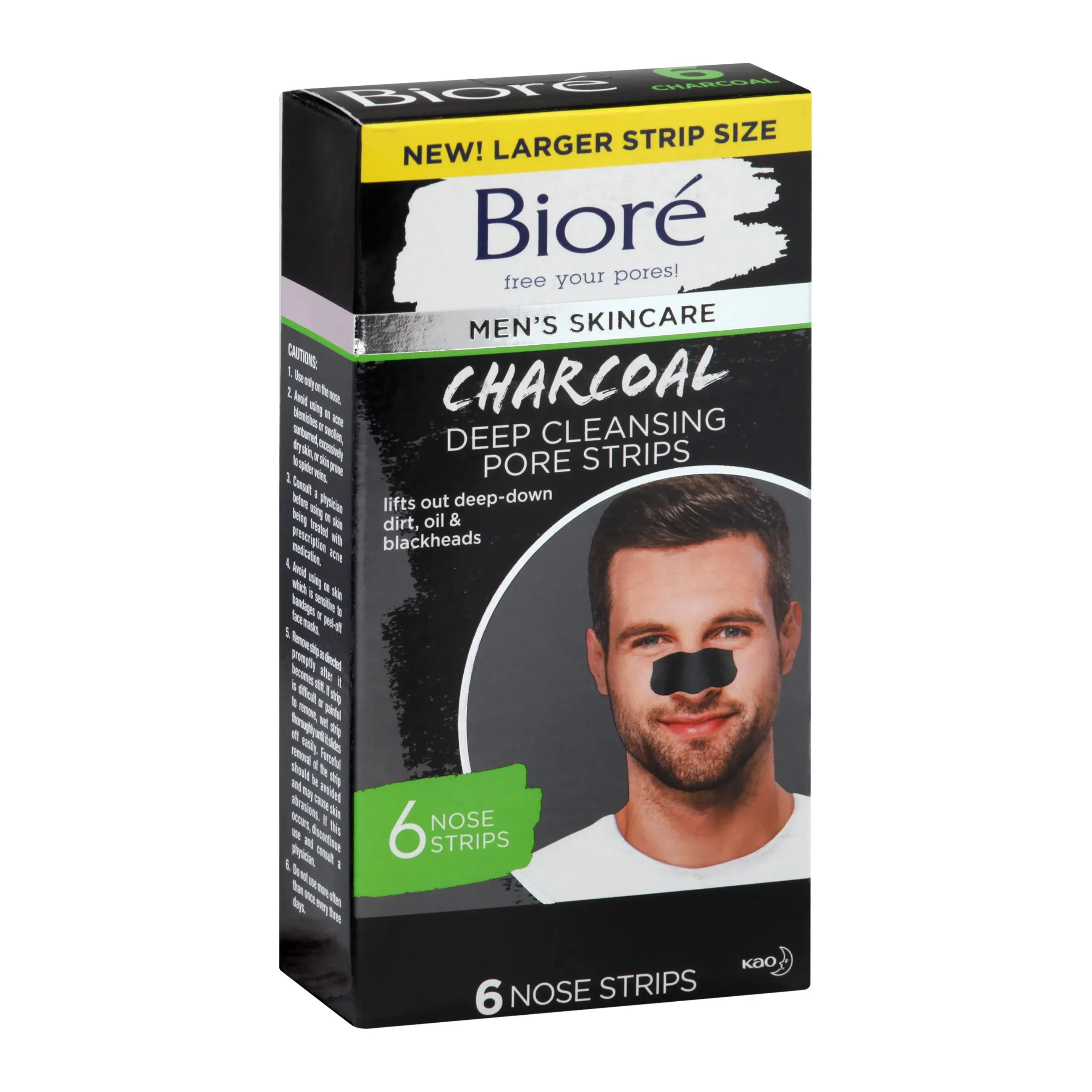 Biore Nose Strips, Deep Cleansing Pore, Charcoal - 6 nose strips
