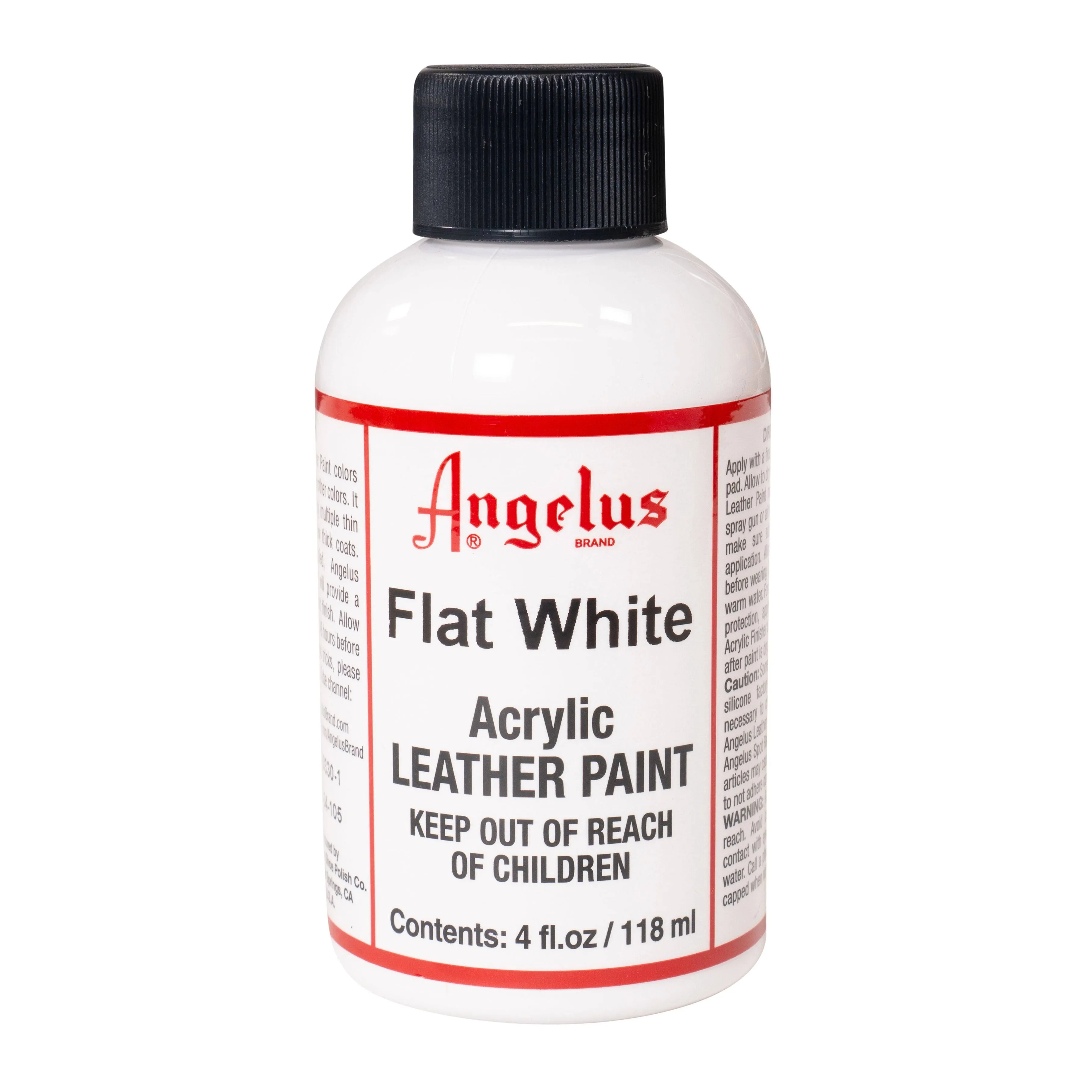 Angelus Acrylic Leather Paint - Flat White, 4 oz