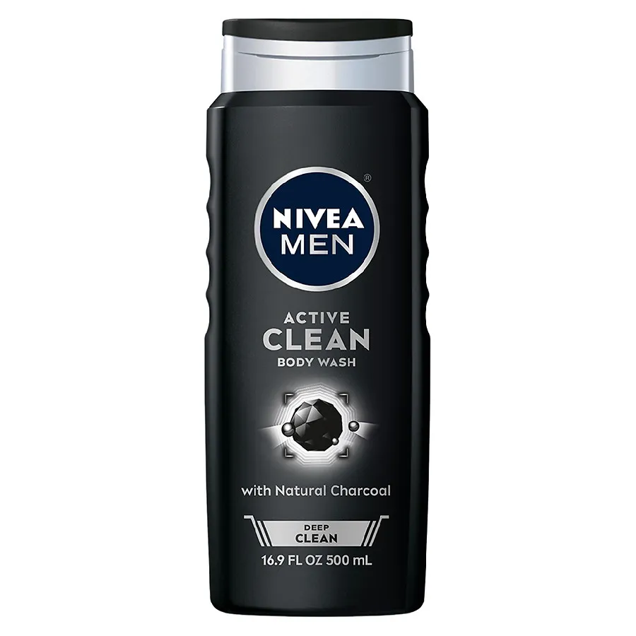 Nivea 16.9 Oz. Men Active Clean Body Wash In Deep Cleansing Charcoal
