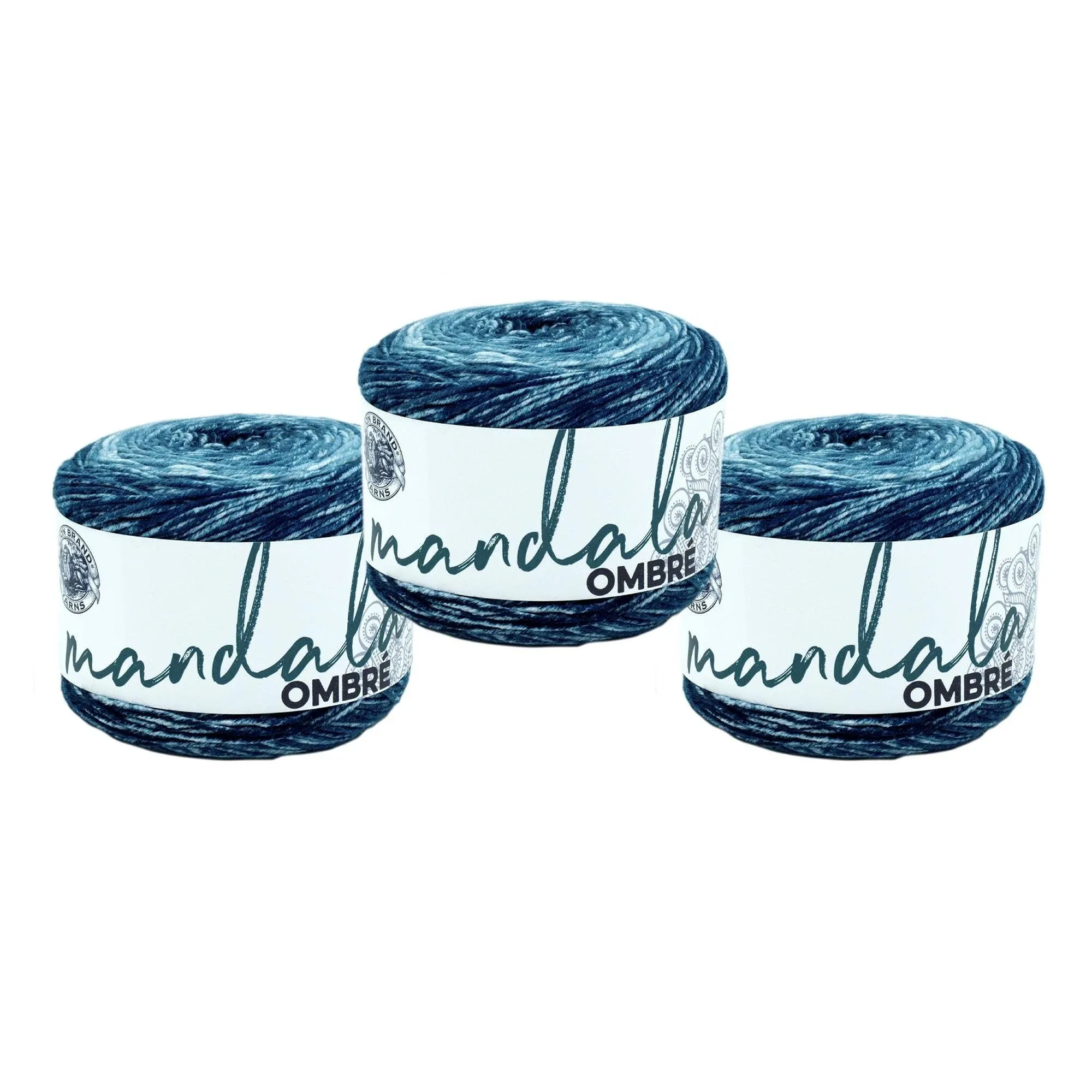 (3-Pack) Lion Brand Yarn 551-204 Mandala Ombre Yarn, Harmony - Multi
