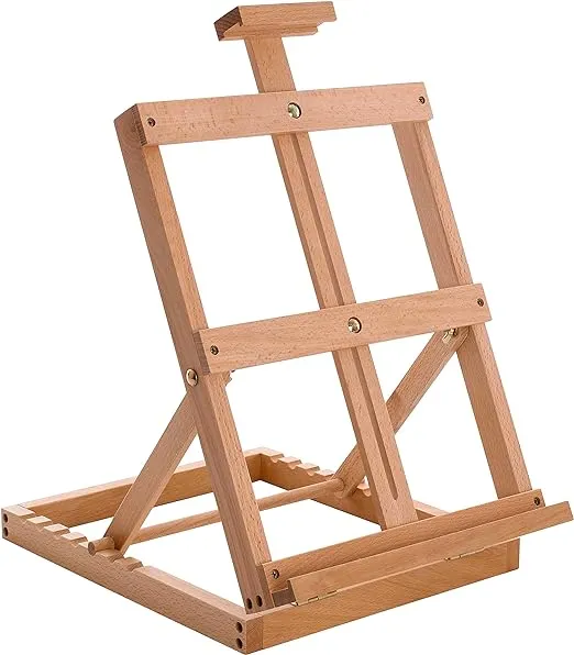 U.S. Art Supply Venice Heavy Duty Tabletop Wooden H-Frame Studio Easel