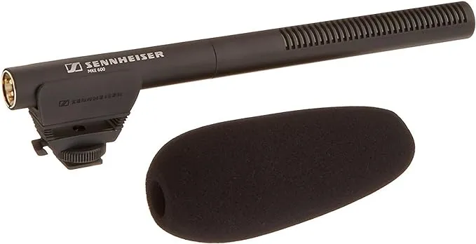 Sennheiser MKE 600 Shotgun Microphone with Sennheiser MZH600 Hairy Windshieldindshield