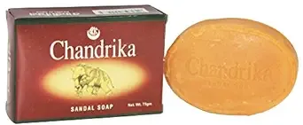 Chandrika Sandal Soap Bar, Coconut Oil and Sandalwood Soap for Men & Women – Cleansing & Moisturizing Face, Bath and Body Wash – Vegan Soap, 2.64 Oz (6 Pack)