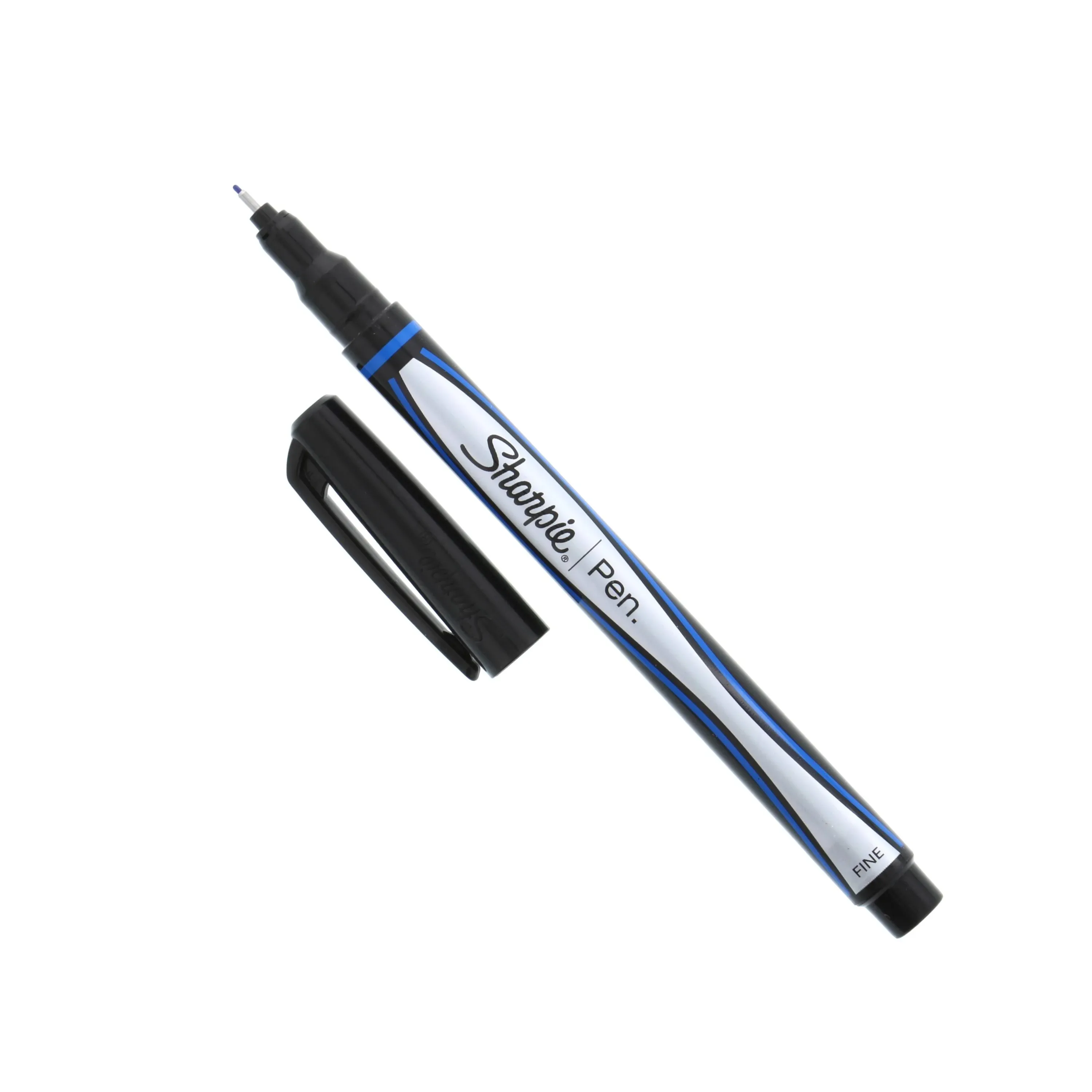 SHARPIE Felt Tip Pens, Fine Point (0.4mm), Blue, 12 Count