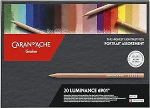 Caran d'Ache Luminance 6901 Colored Pencils, Portrait Set of 20