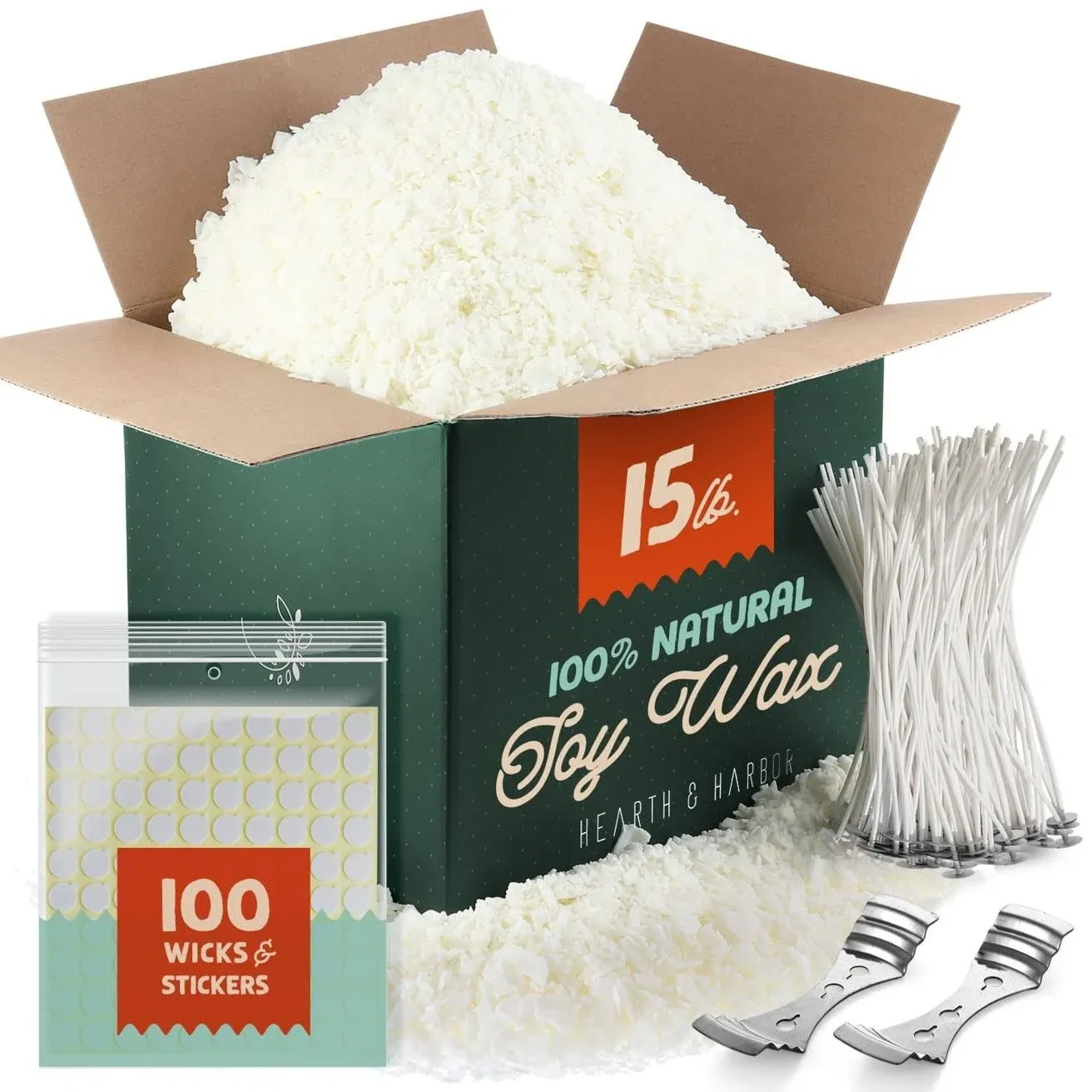 Soy Candle Wax for Candle Making, Natural Soy Wax for Candle Making 15 Lb Bag wi