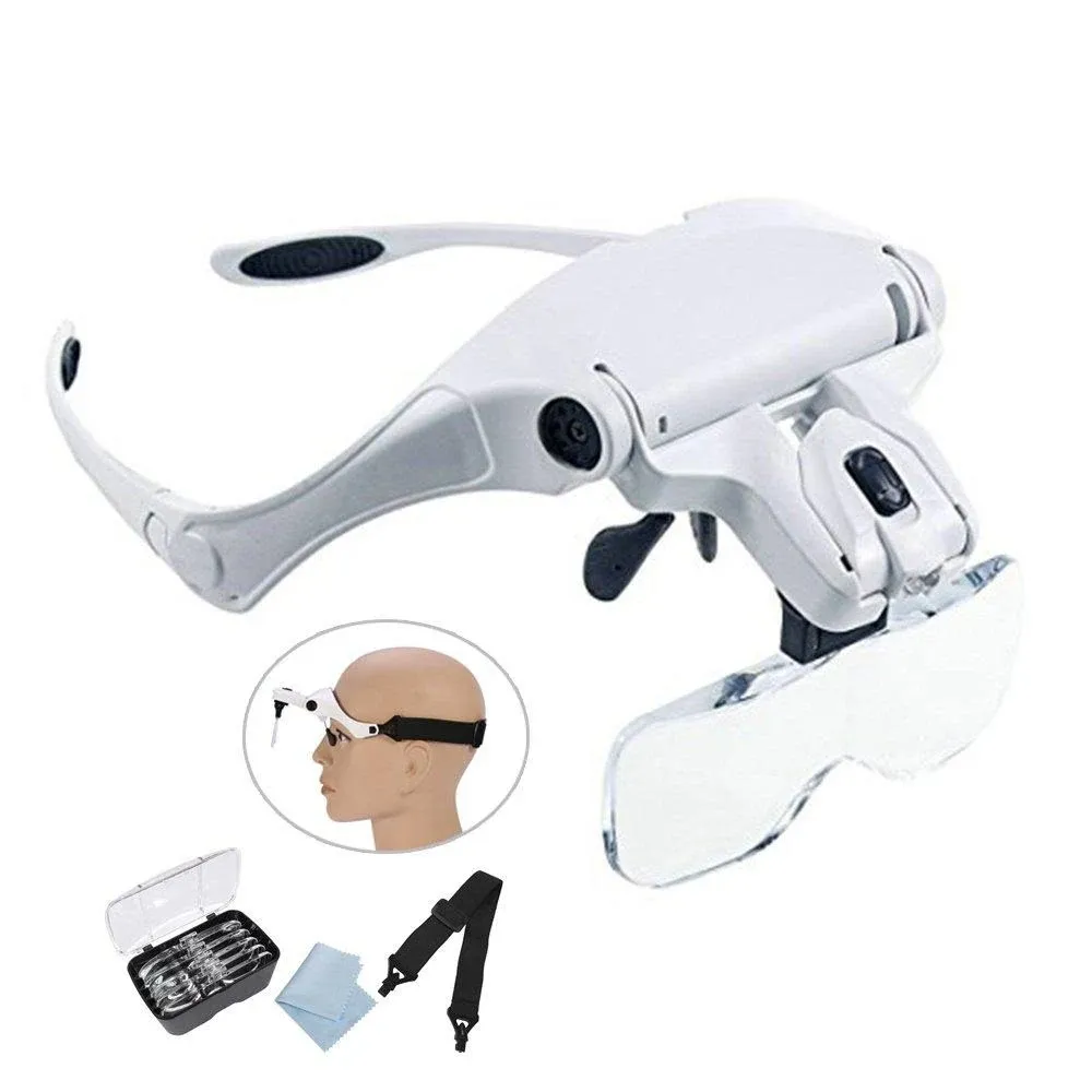 Chiwoca Lighted Headset Magnifying Glasses