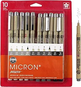 Sakura Gray Pigma Micron Set 10 Black, Pens