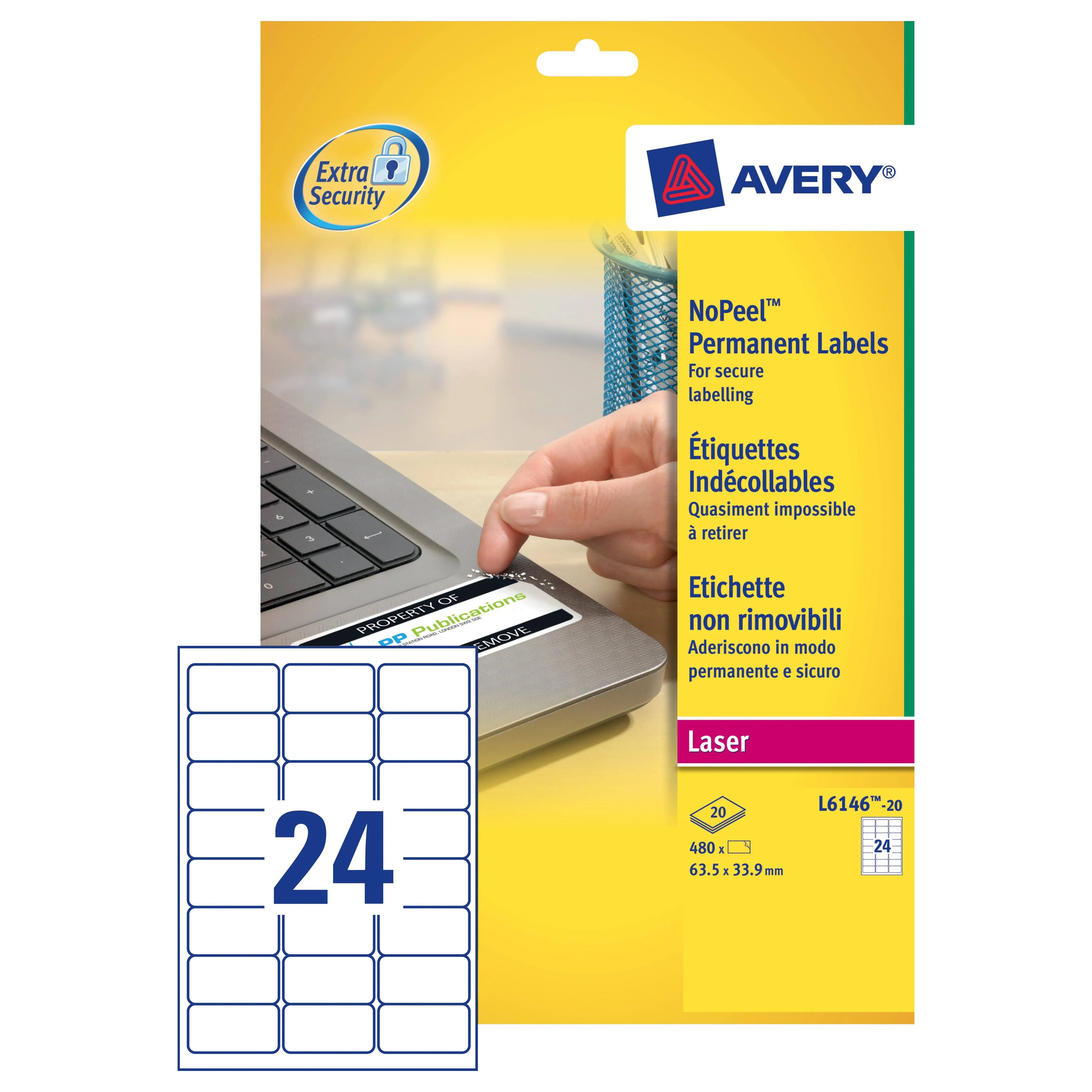 Avery L6146-20 Self-Adhesive Label