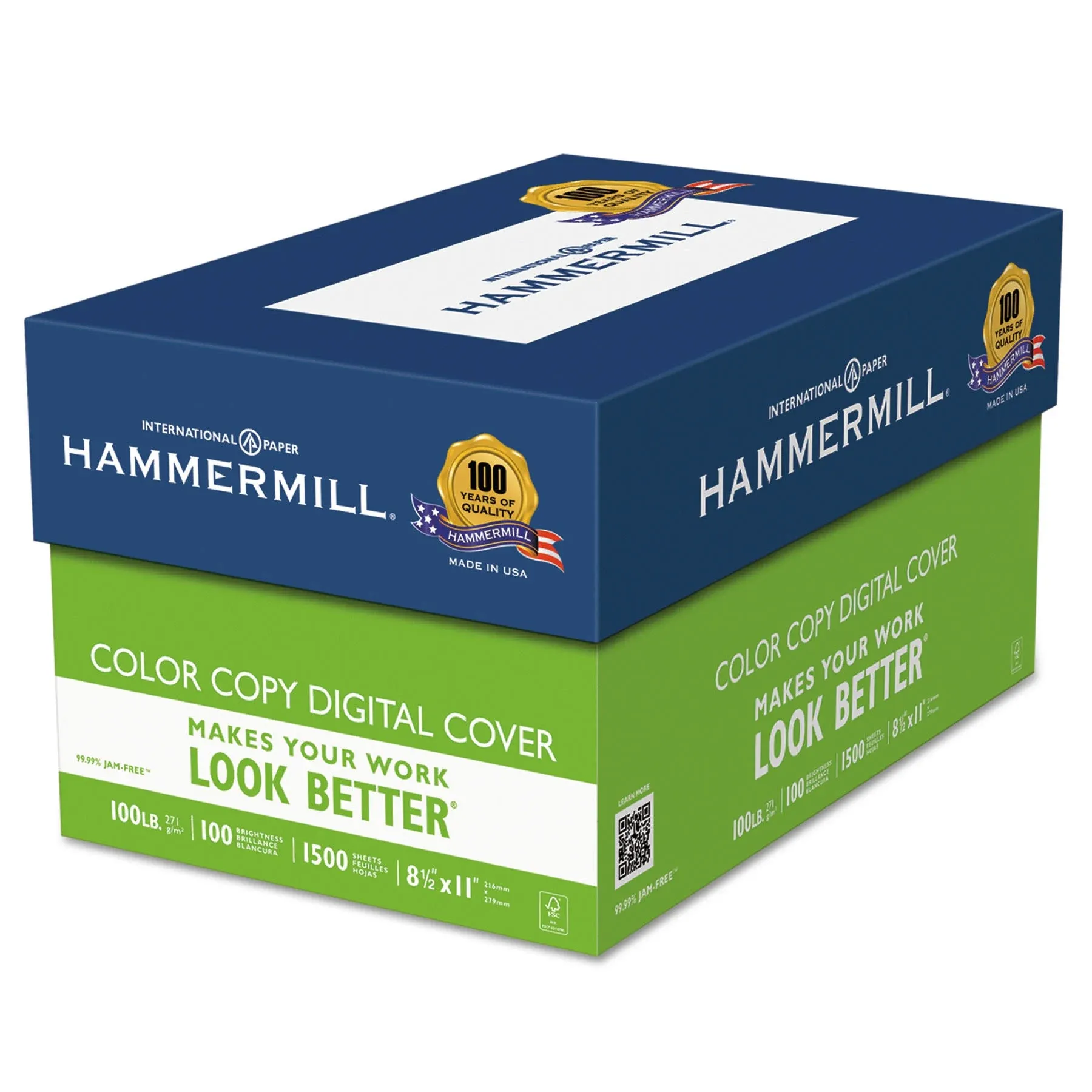 Hammermill Cardstock, Premium Color Copy, 100 lb, 8.5x11 - 1 Pack (250 Sheets) -