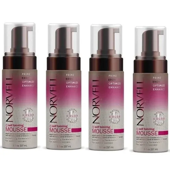 Norvell Venetian Sunless Self Tanner Mousse with Bronzer, 8 fl.oz - Instant Self Tanning - Natural Looking - Anti-Orange - Fake Tan for Bronzing Glow
