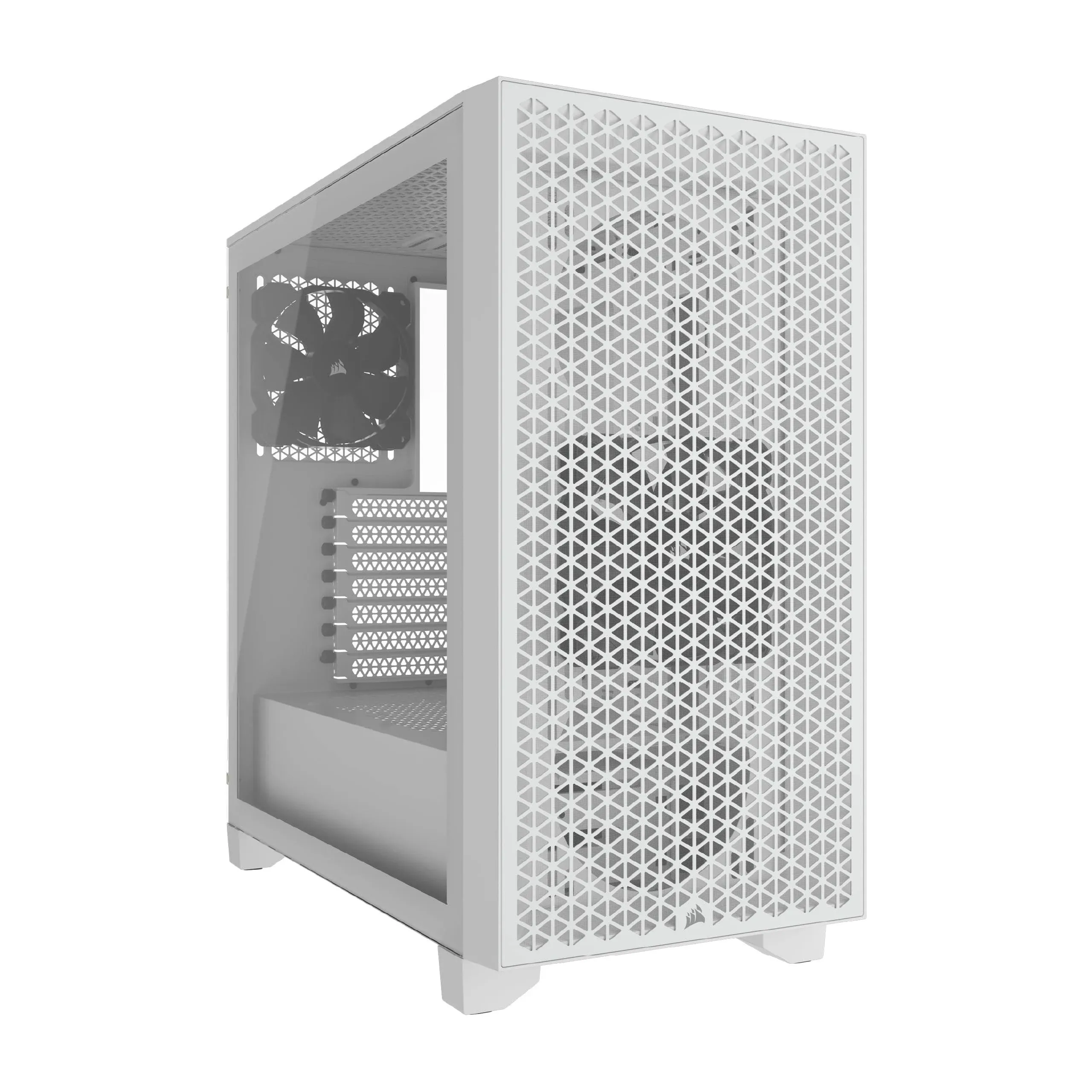 Boîtier PC Corsair 3000D AIRFLOW Moyenne Tour – Ventilateurs 3 Broches – Support GPU à Quatre Emplacements – Convient jusqu'à 8 Ventilateurs de 120 mm – Conception à Haut Débit d'Air – Noir