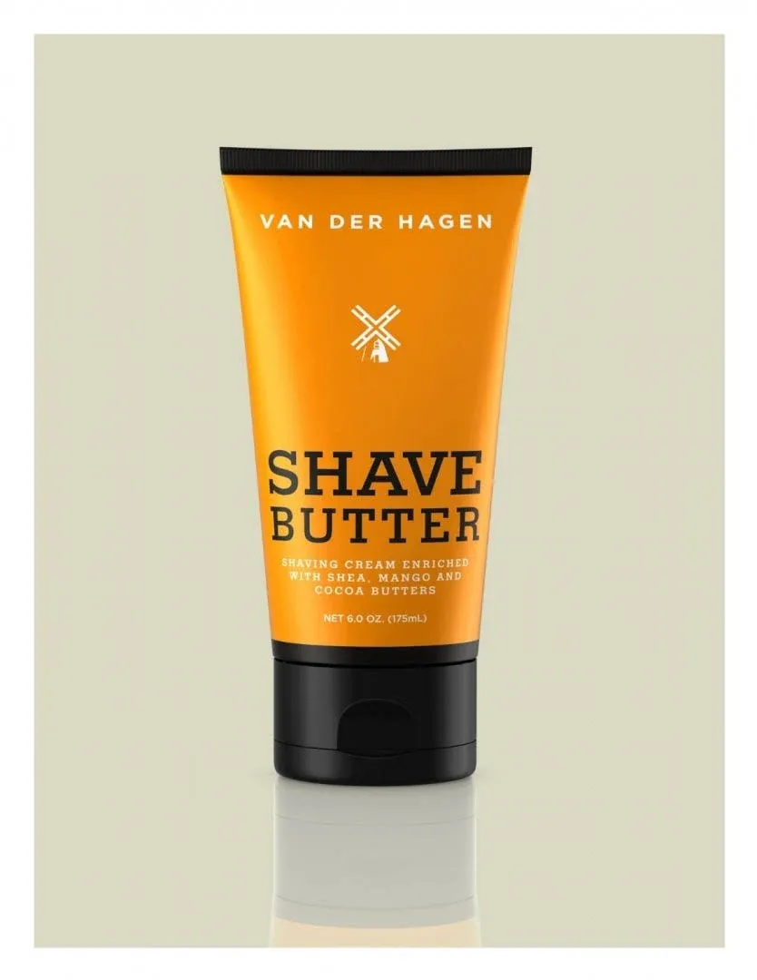 Van der Hagen Shave Butter Beard Shaving Cream, for All Skin Types, formulated with Natural Oils, 6 oz (Men)