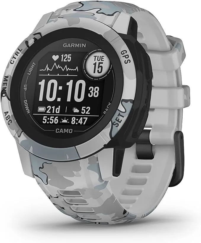 Garmin Instinct 2 Camo (Graphite) Rugged GPS Smartwatch Gift Box Bundle - 24/7 Health Monitoring, Tough & Durable, Sports Apps - Includes PlayBetter Screen Protectors, Wall Adapter & Hard Case