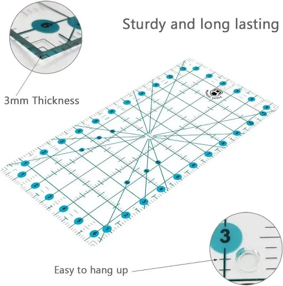 Headley Tools Rotary Cutter Set - 45mm Fabric Cutter, 5 Extra Rotary Blades, A3 Cutting Mat, Quilting Ruler and Sewing Clips, Craft Knife Set, Ideal