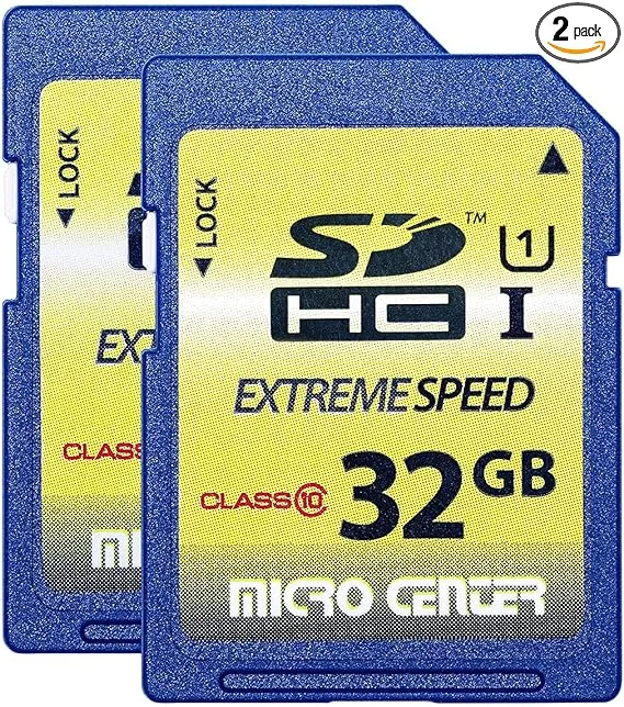 Micro Center 32GB Class 10 SDHC Flash Memory Card SD Card (2 Pack)