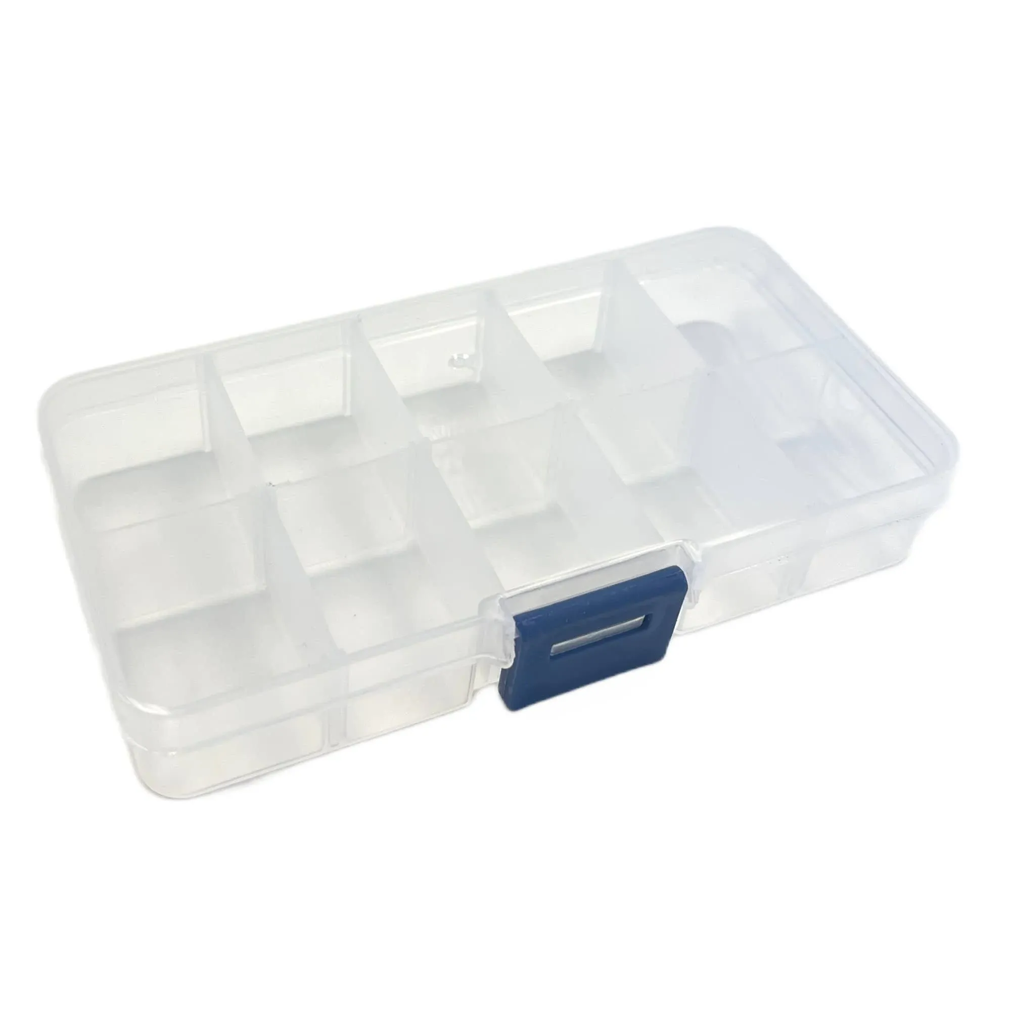 Linpeng Clear Plastic Organizer Box, Adjustable Compartment Dividers, Beads Pills Storage Box 10 Grids, DIY Craft Supplies, Gift for Beaders, Pack of 2