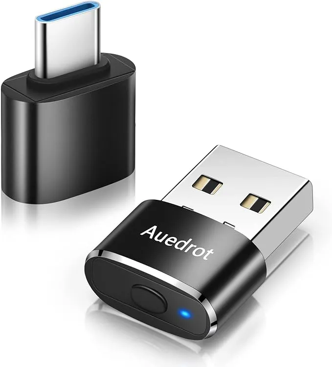 Mouse Jiggler Undetectable Metal USB Mouse Mover with Switch Button, Automatic Mini Mouse Shaker with 2 Jiggle Modes, Driver-Free, Plug & Play, Keep Computer/Laptop Awake, with USB-C Adapter, Black