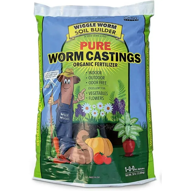 UNCO INDUSTRIES,INC Worm Castings Organic Fertilizer Wiggle Worm Soil Builder, 30 pounds