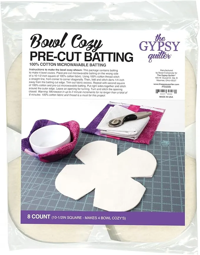 Gypsy Quilter Bowl Cozy Pre Cut Batting 8ct