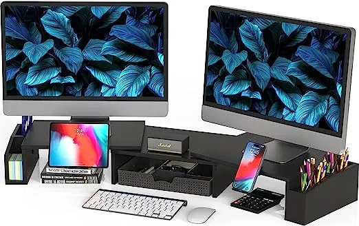 Simple Houseware Dual Monitor Stand Riser with Drawer