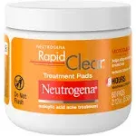 Neutrogena Rapid Clear Maximum Strength Acne Face Pads with 2% Salicylic Acid Acne Medication to Help Fight Breakouts, Oil-Free Facial Cleansing Pads for Acne-Prone Skin, 60 ct, Pack of 3