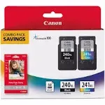Canon PG-240XL Black/CL-241XL ChromaLife 100 Tri-Color High-Yield Ink Cartridges And Paper, Pack Of 2, 5206B005