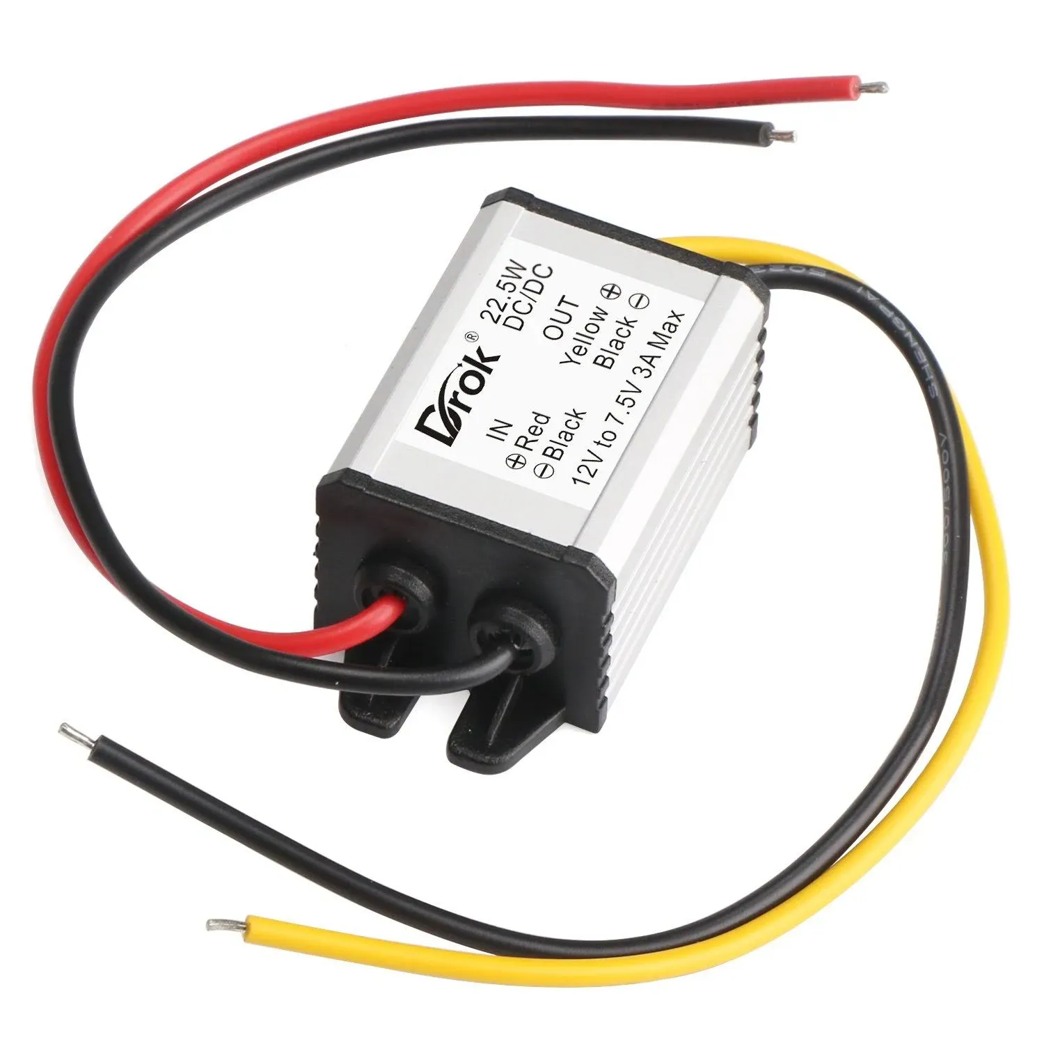 DROK® Buck Voltage Reducer Converter 12V to 7.5V 3A/22W Step-Down Power Module DC/DC Voltage Transformer Regulator Power Supply Board for LED Display Radio