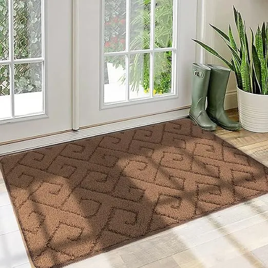Walensee Indoor Doormat, Front Door Mat for Entrance, 24"x35" Brown