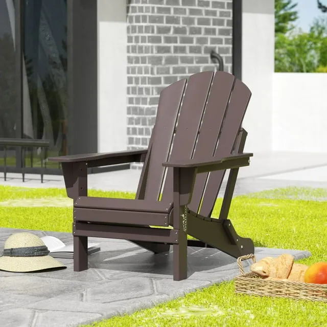 WestinTrends Outdoor Patio Folding Poly Adirondack Chair