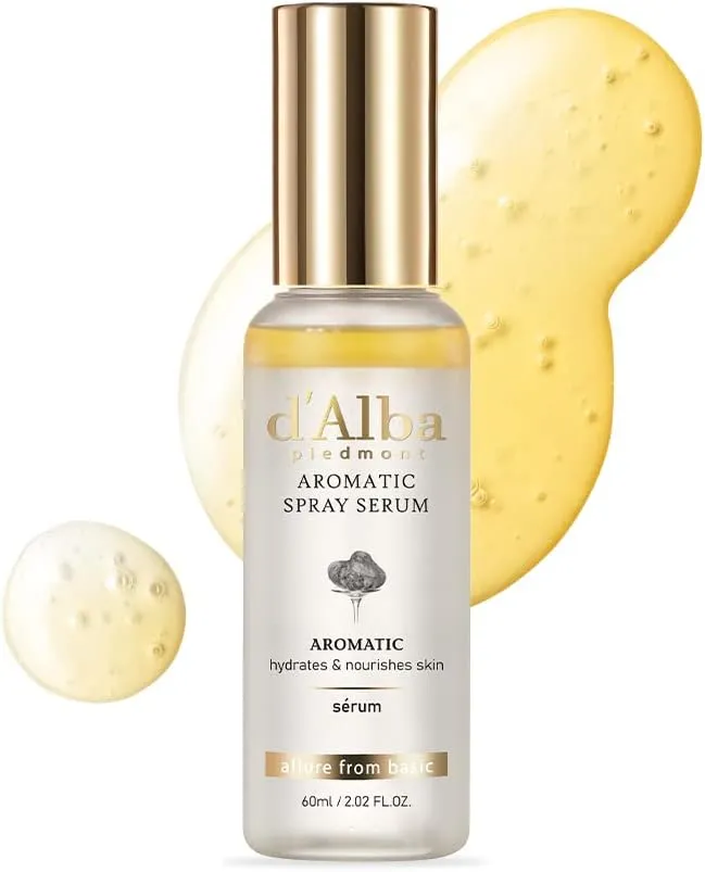 d'alba Piedmont| Italian White Truffle First Aromatic Spray Serum, Vegan Skincare, Hydrating and Elasticity Facial Mist for dry sensitive skin, Glow Mist, Multifuntional spray 2.02 fl.oz