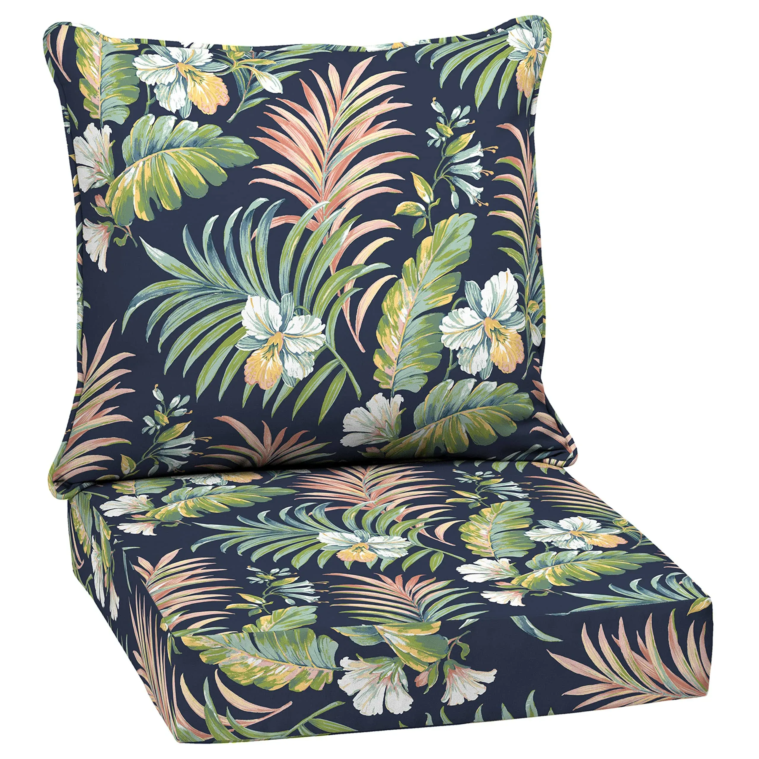 Arden Selections Outdoor Deep Seating Cushion Set 24 x 24, Simone Blue Tropical