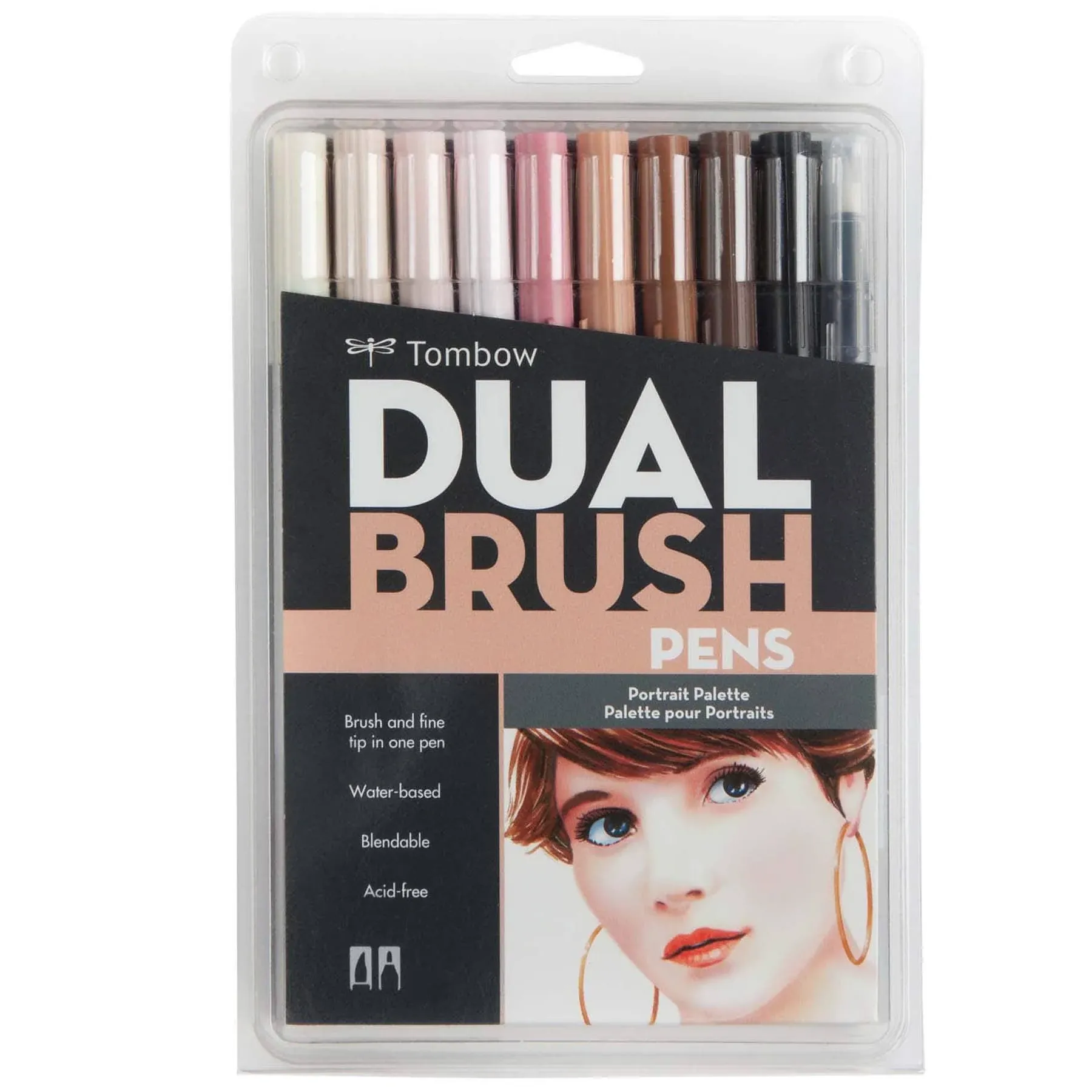 Tombow Dual Brush Pen - Portrait - 10 Color Set