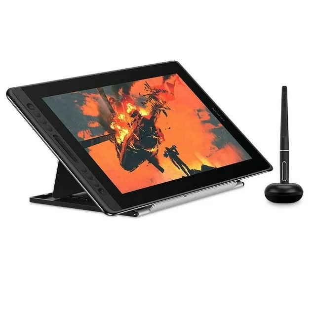 HUION KAMVAS Pro 16 Tableta de dibujo gráfica con pantalla completamente laminada con lápiz óptico sin batería, presión 8192, barra táctil de 6 teclas de acceso rápido, tableta gráfica de 15.6 pulgadas para PC/MAC/Linux