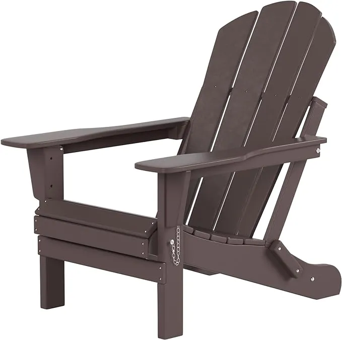 WestinTrends Outdoor Patio Folding Poly Adirondack Chair Sand