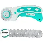 Headley Tools 45mm Rotary Cutter with 9pcs Extra Rotary Blades, Ergonomic Rolling Cutter with Safety Lock for Fabric, Sewing, Quilting, Cloth, Paper