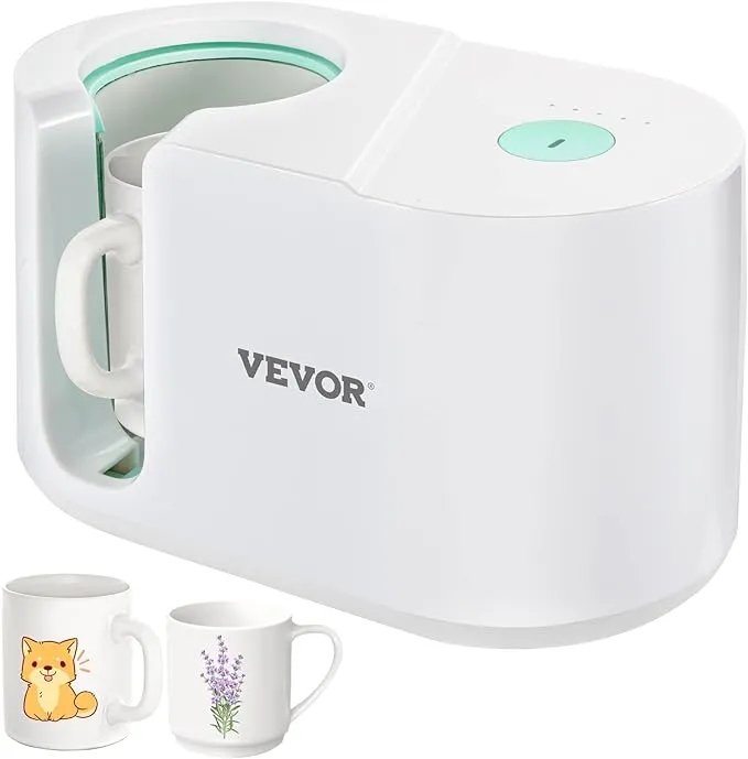 VEVOR Máquina de prensa de taza, prensa térmica automática de tazas para sublimación de 11-15 onzas, impresión de transferencia de taza de café, regalos de bricolaje, color blancoVEVOR Máquina de prensa de taza, prensa térmica automá…