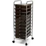 Seville Classics 10 Drawer Organizer Cart, Black
