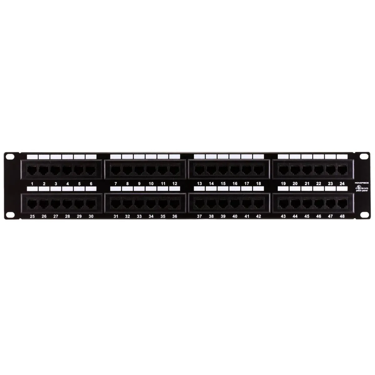 Monoprice 48-Port Cat6 Patch Panel, 110 Type (568A/B Compatible)
