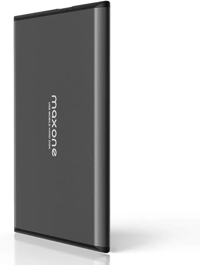 Maxone 250GB Ultra Slim Portable External Hard Drive HDD USB 3.0 for PC, Mac, Laptop, PS4, Xbox One - Charcoal Grey