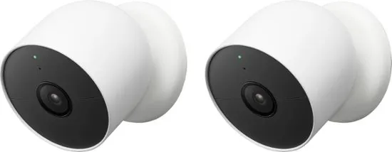 Google Nest HD Security Camera - 2 Pack Indoor/Outdoor; 1080p Resolution; 20 ft. IR Range; WiFi Connectivity