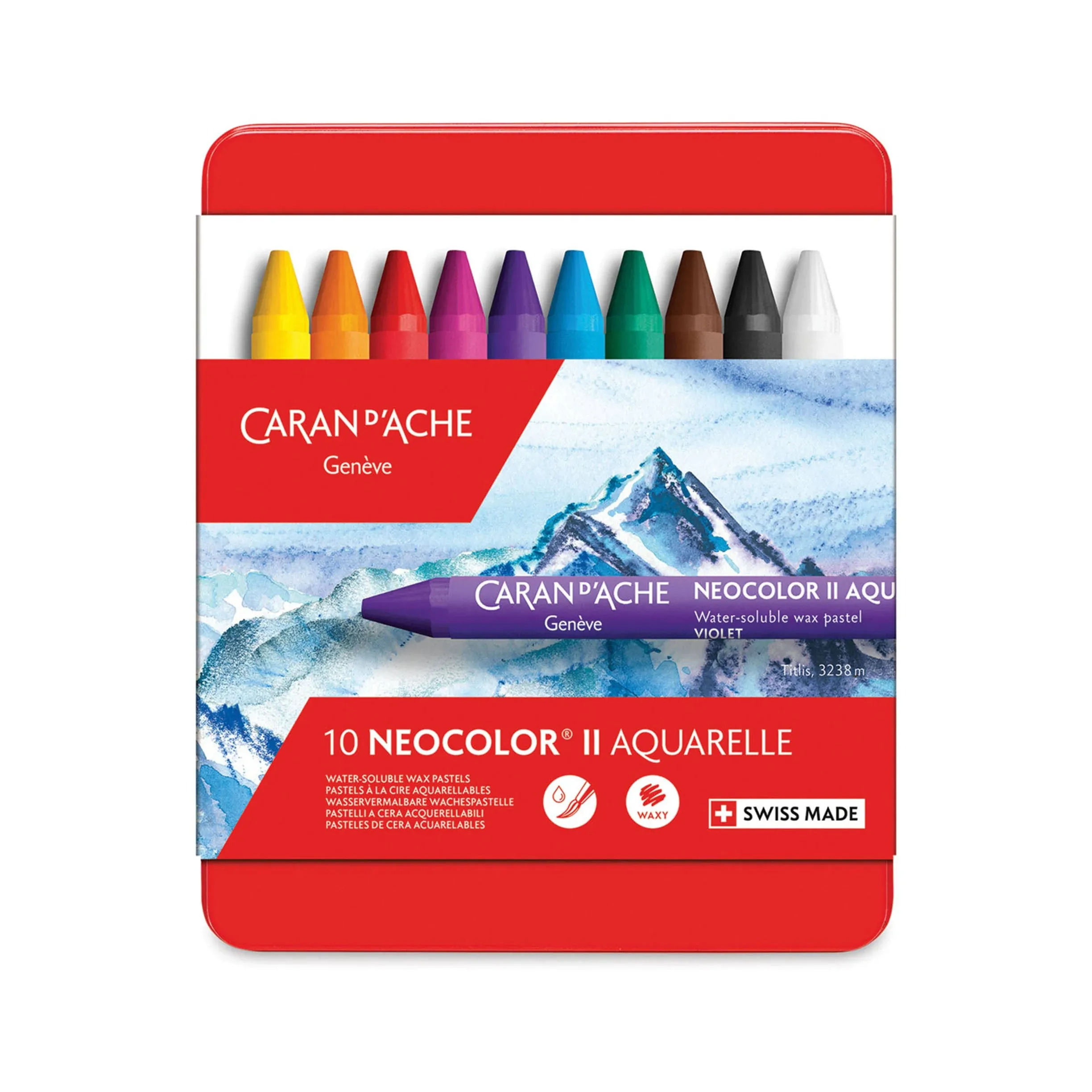 Caran D'Ache NeoColor II Water Soluble Wax Pastel Set 40/Pkg-