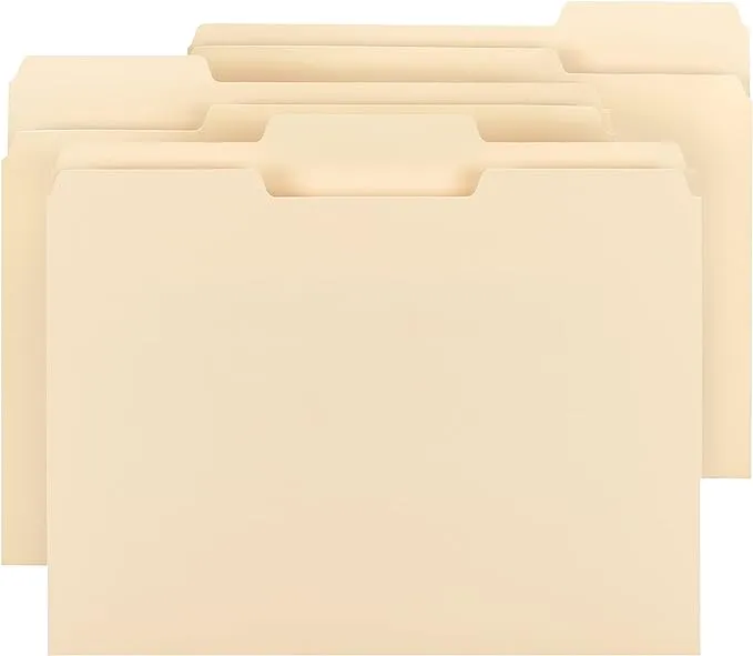 Smead File Folder, 1/3-Cut Tab, Letter Size, Manila, 100 per Box (10381)Smead File Folder, 1/3-Cut Tab, Letter Size, Manila, 100 per Box (10381)