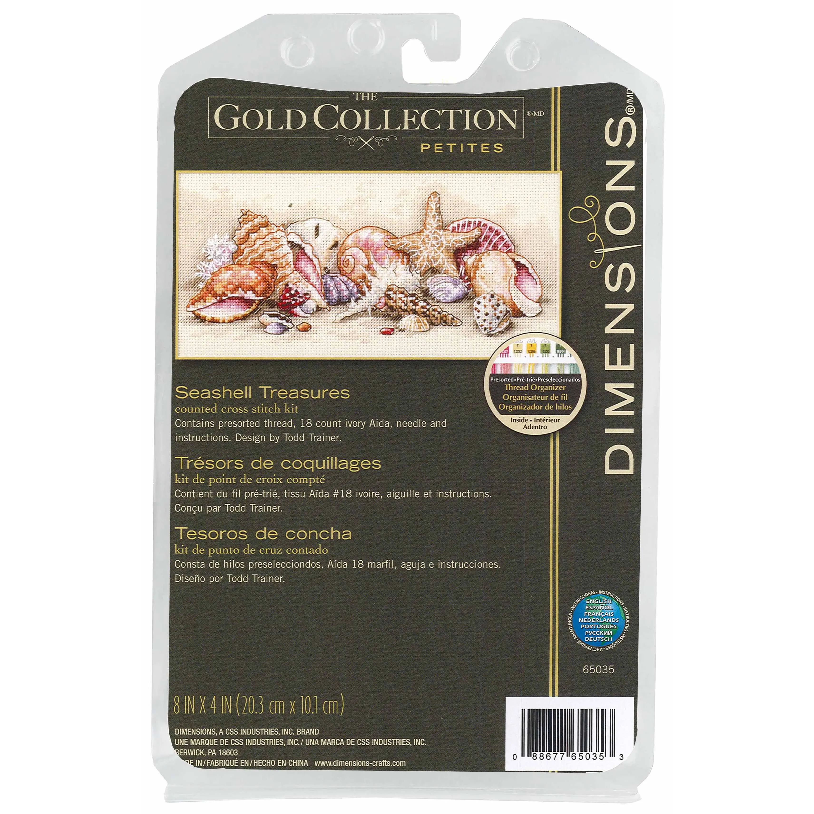 Seashell Treasures Cross Stitch Dimensions Gold Collection Petites # 65035