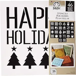 FolkArt HOLIDAY Stencils Value Pack 12 X 12 Christmas Halloween Easter 46 Design