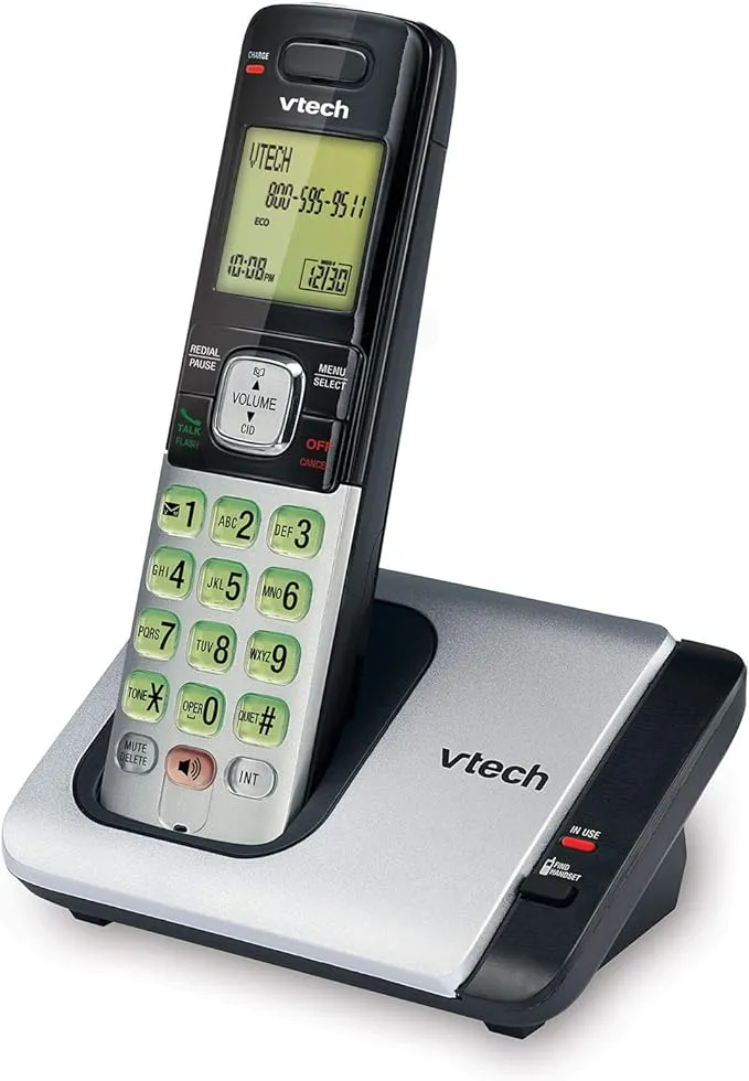 VTech CS6719 cordlss Phone System with Call Waiting, Caller ID - Black, Silver