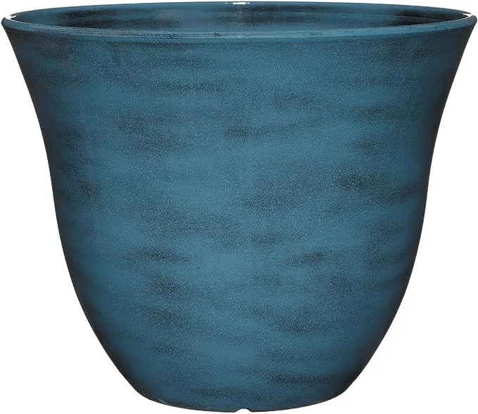Classic Home and Garden Honeysuckle Resin Flower Pot Planter, Blue Jean, 15" - Contemporary - Outdoor Pots And Planters - by Esbenshades Greenhouses | Houzz