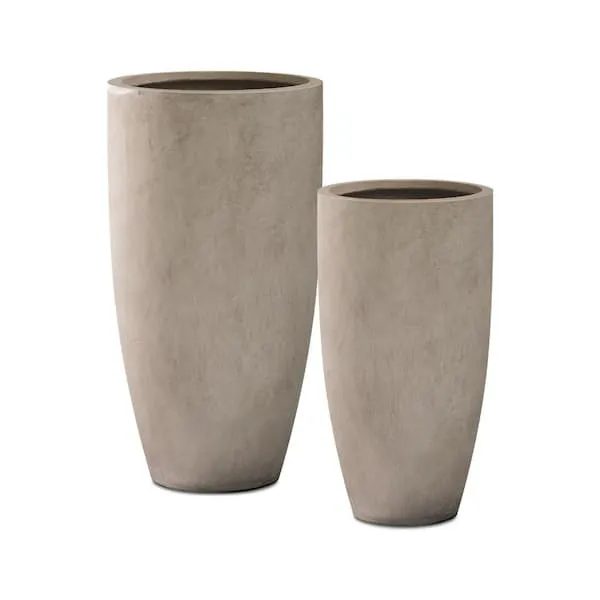 Kante Round Lightweight Concrete and Fiberglass Indoor Outdoor