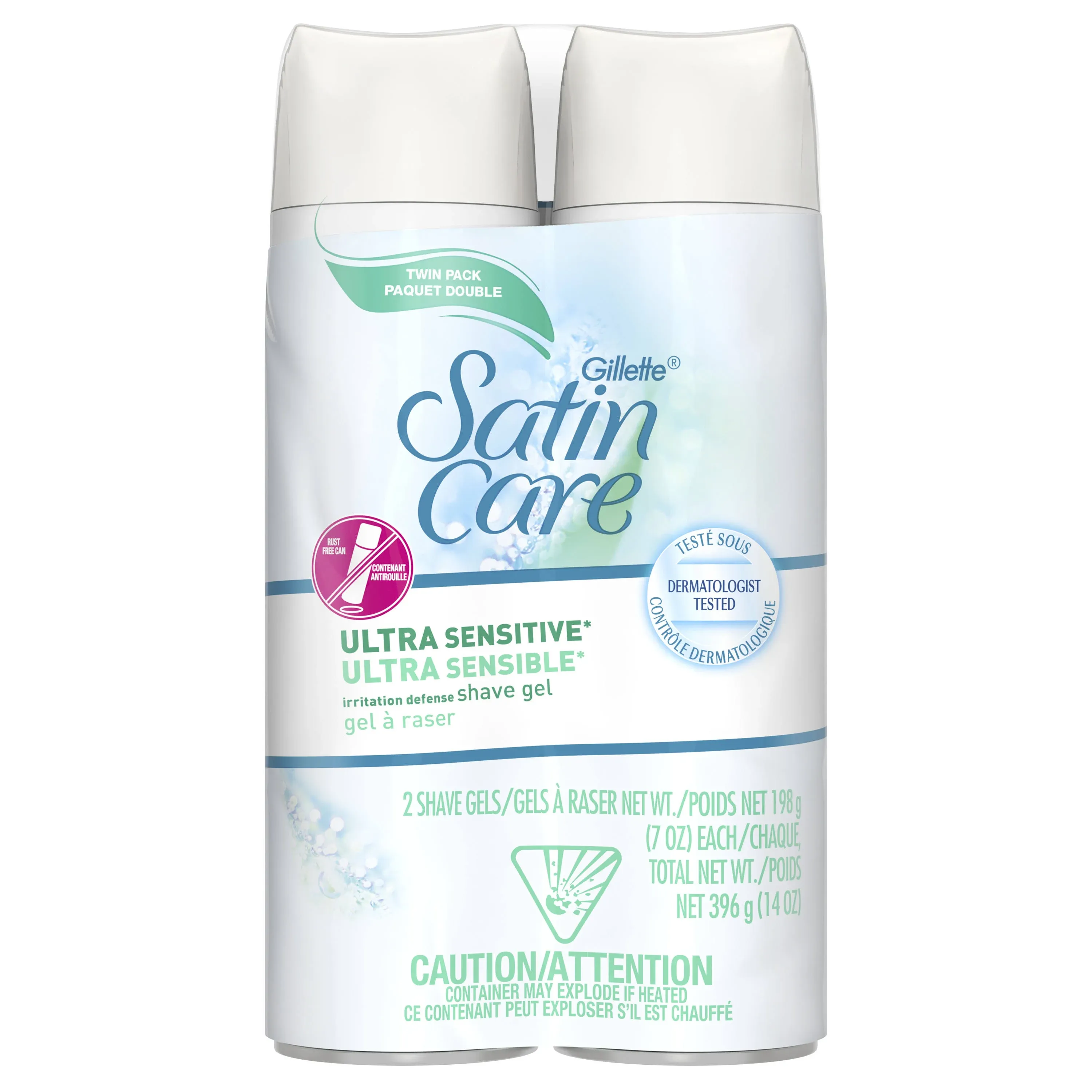 (2 Pack) Gillette Satin Care Shave Gel Ultra Sensitive 7 Oz Each
