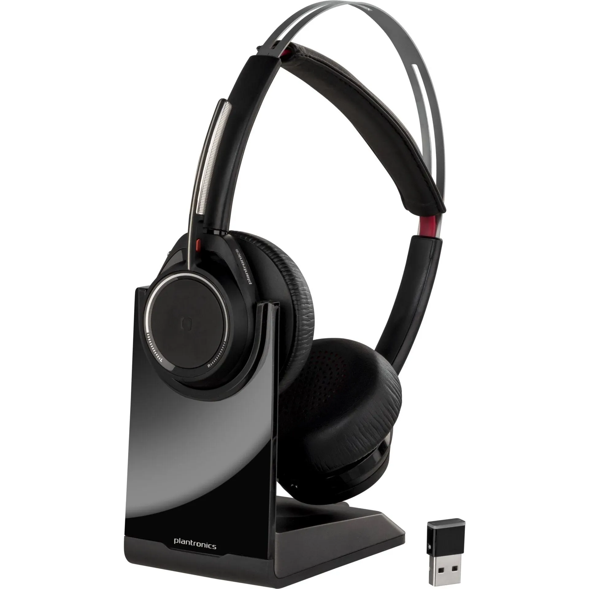 Fones de ouvido Plantronics Voyager Focus UC B825 Bluetooth USB ativo NC com suporte